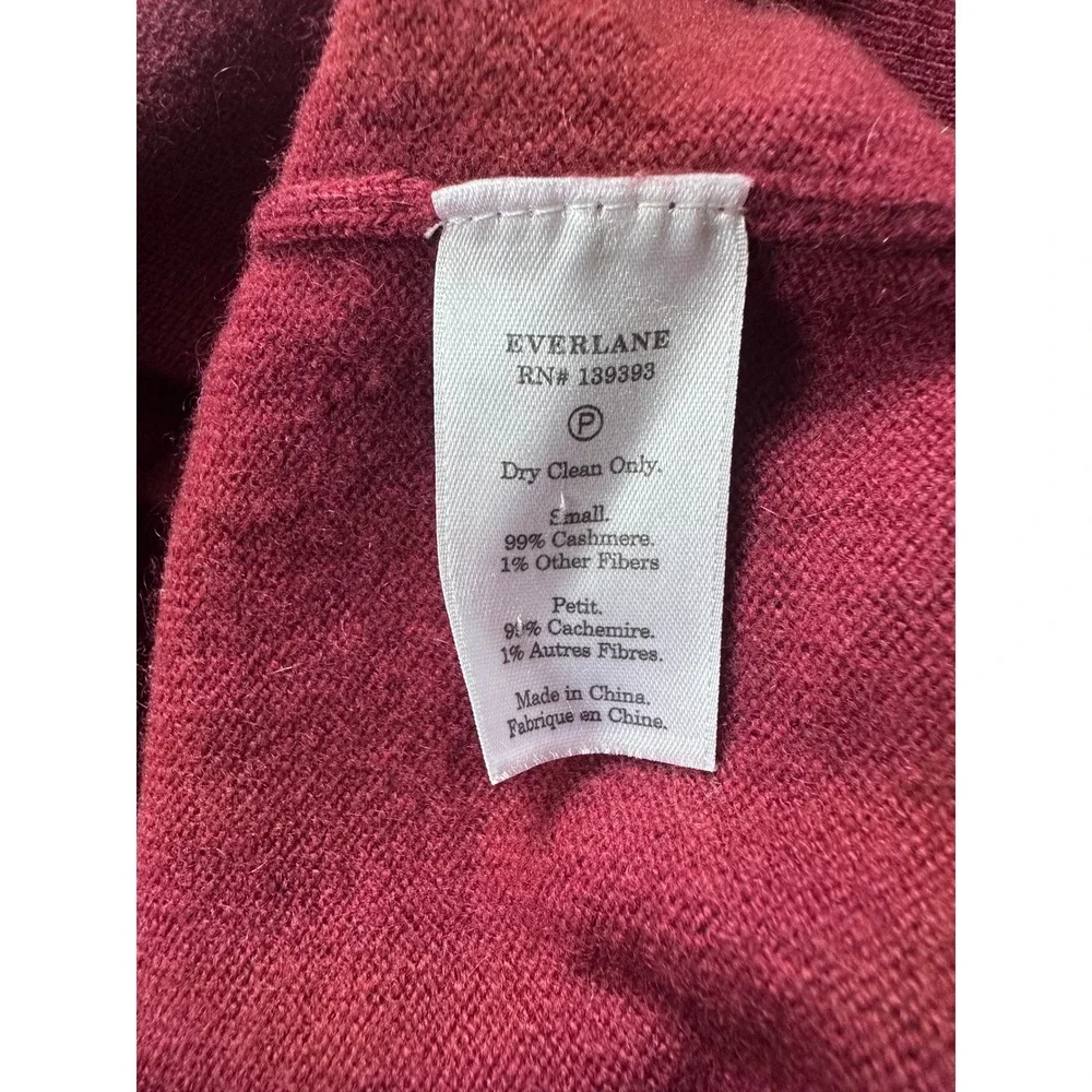 Everlane Cashmere Crew Neck Sweater Burgundy Wine Red Small Minimalist Luxury